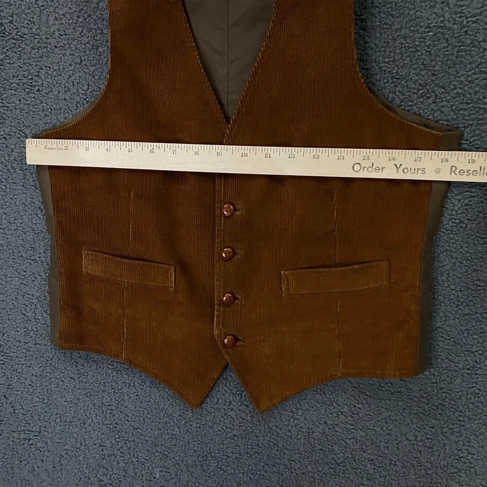 Vintage Waistcoat Vest FITS Mens 36 Corduroy‎ Frontier Western Costume Pioneer